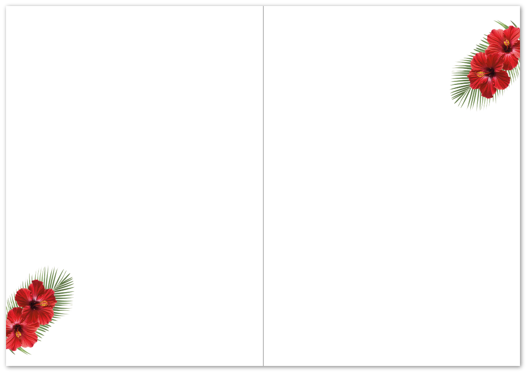 Printable PDF Hibiscus Happy Birthday Card – Blank, 5x7 Portrait Card