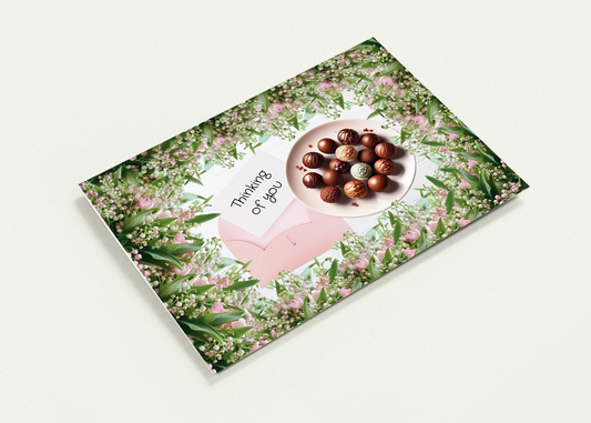 Printable PDF Lilies Of The Valley Thinking Of You Card – Blank, 5x7 Landscape Card