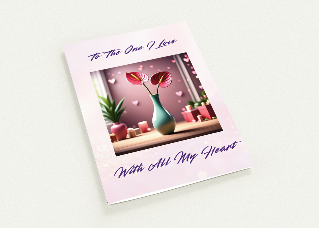 Printable PDF I Love You Card – Blank, 5x7 Portrait Card