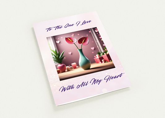 Printable PDF I Love You Card – Blank, 5x7 Portrait Card