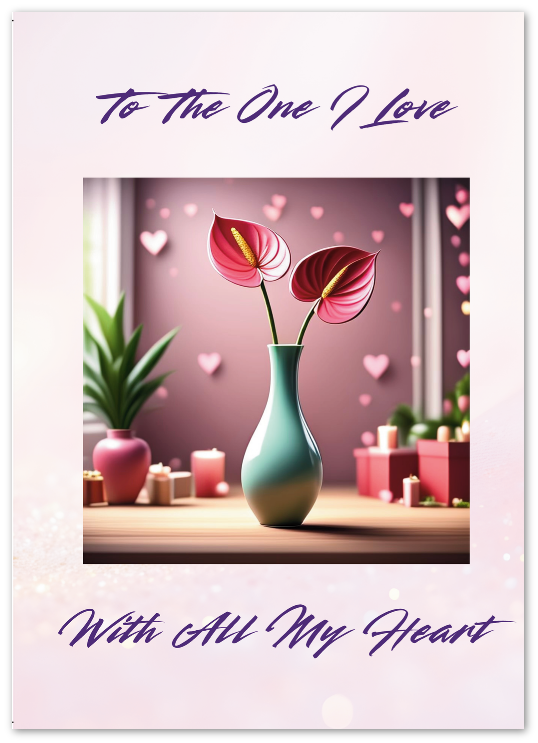 Printable PDF I Love You Card – Blank, 5x7 Portrait Card