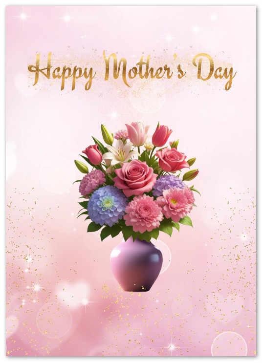 Printable PDF Happy Mother's Day Card – Blank, 5x7 Portrait Card