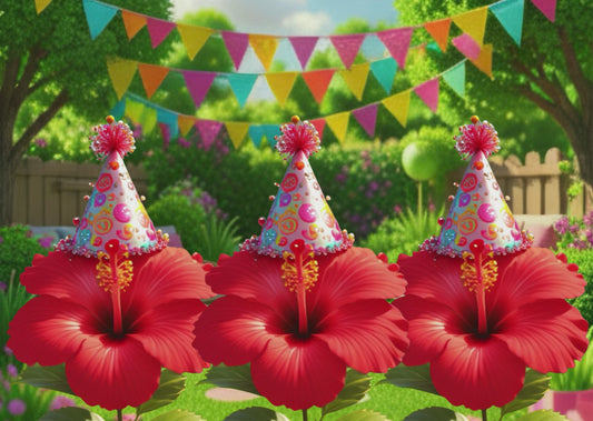 Dancing Hibiscus Happy Birthday Ecard